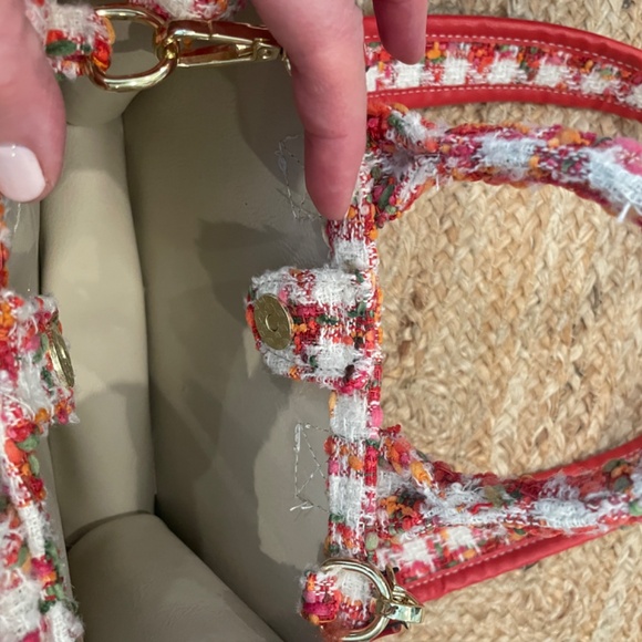 Stylish tweed crossbody bucket purse - Picture 6 of 7